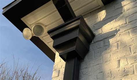 gutter distribution box|downspout collector box with overflow.